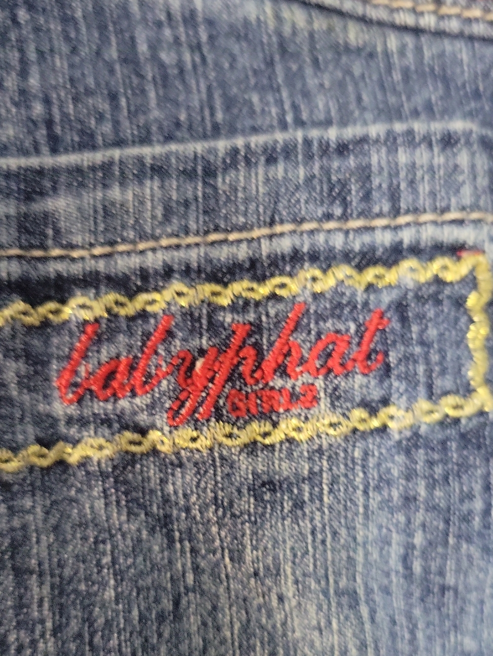Vintage Y2K Baby Phat Size 6 Girlz Asymmetrical Acid Wash Denim Mini Skirt - Picture 4 of 7